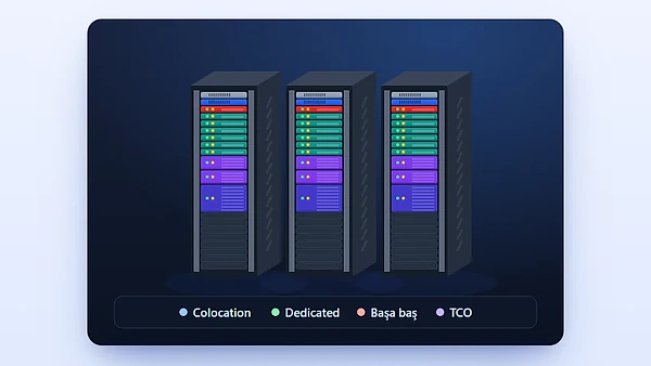 Colocation ile kiralık dedicated sunucu karşılaştırmasını anlatan kapak görseli